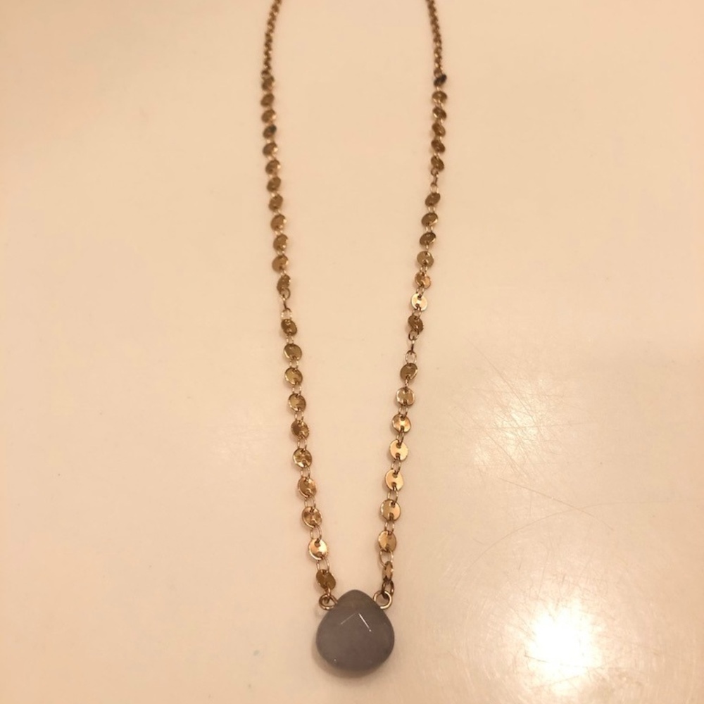 Gold choker with lavender stone